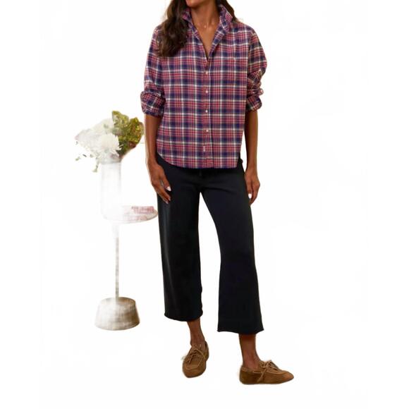 NEW FRANK & EILEEN eileen relaxed button-up shirt in white black red plaid